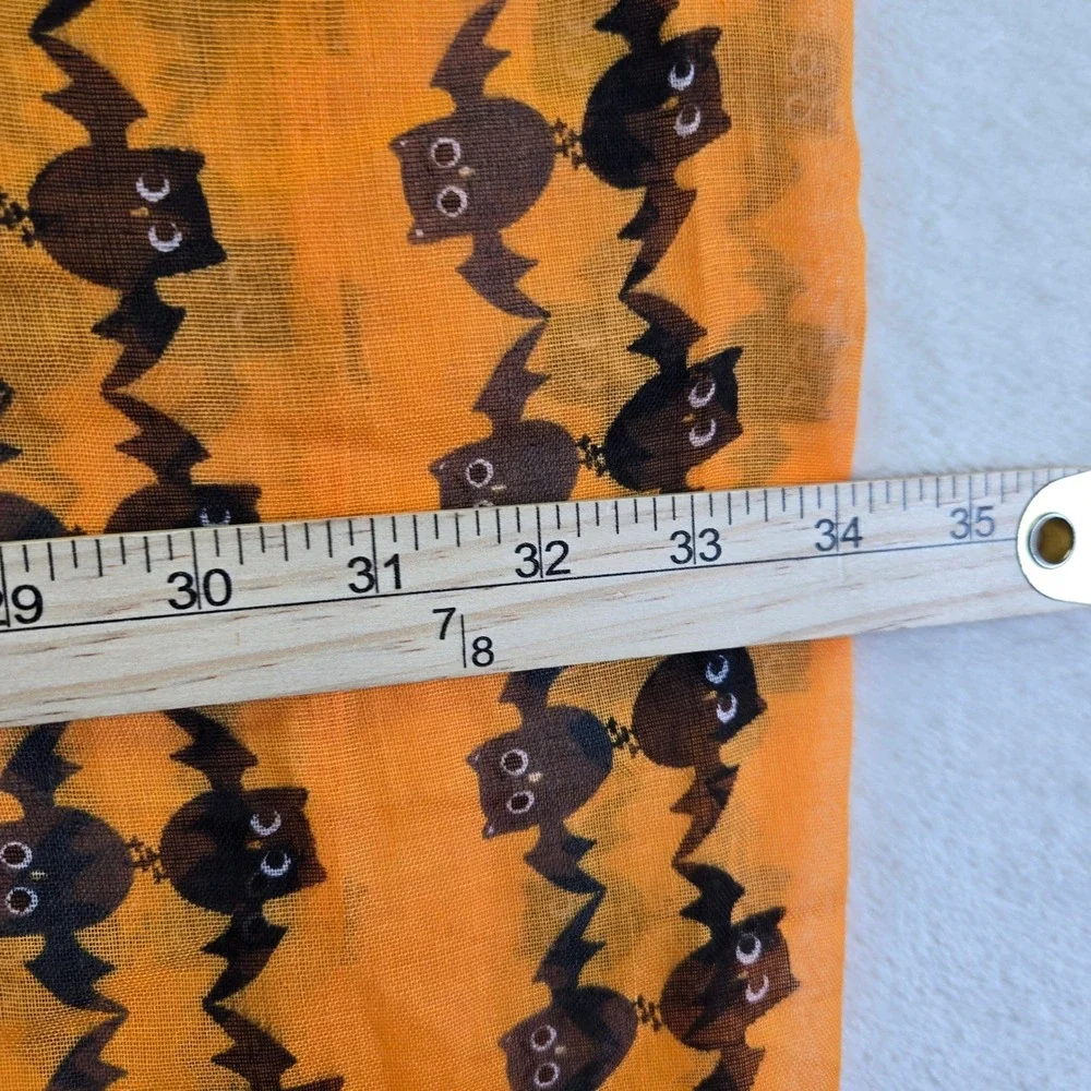 Halloween Bat‎ Print Infinity Scarf Orange Black Costume Accessory Lightweight